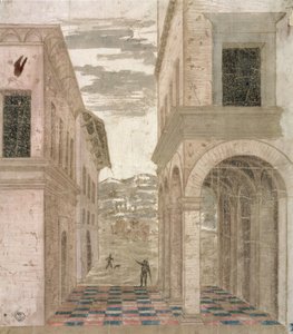 Caprice architectural, une étude en perspective - Benozzo di Lese di Sandro Gozzoli